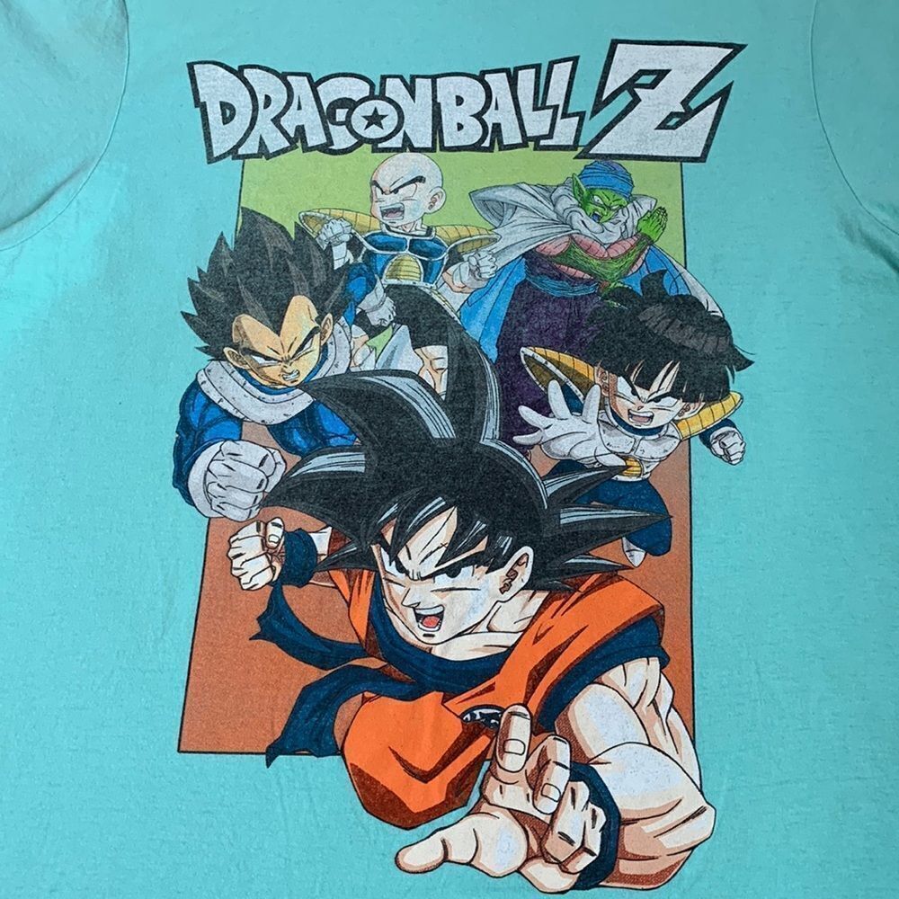 Dragon Ball Z Anime Graphic T-Shirt M Unisex Aqua Blue
